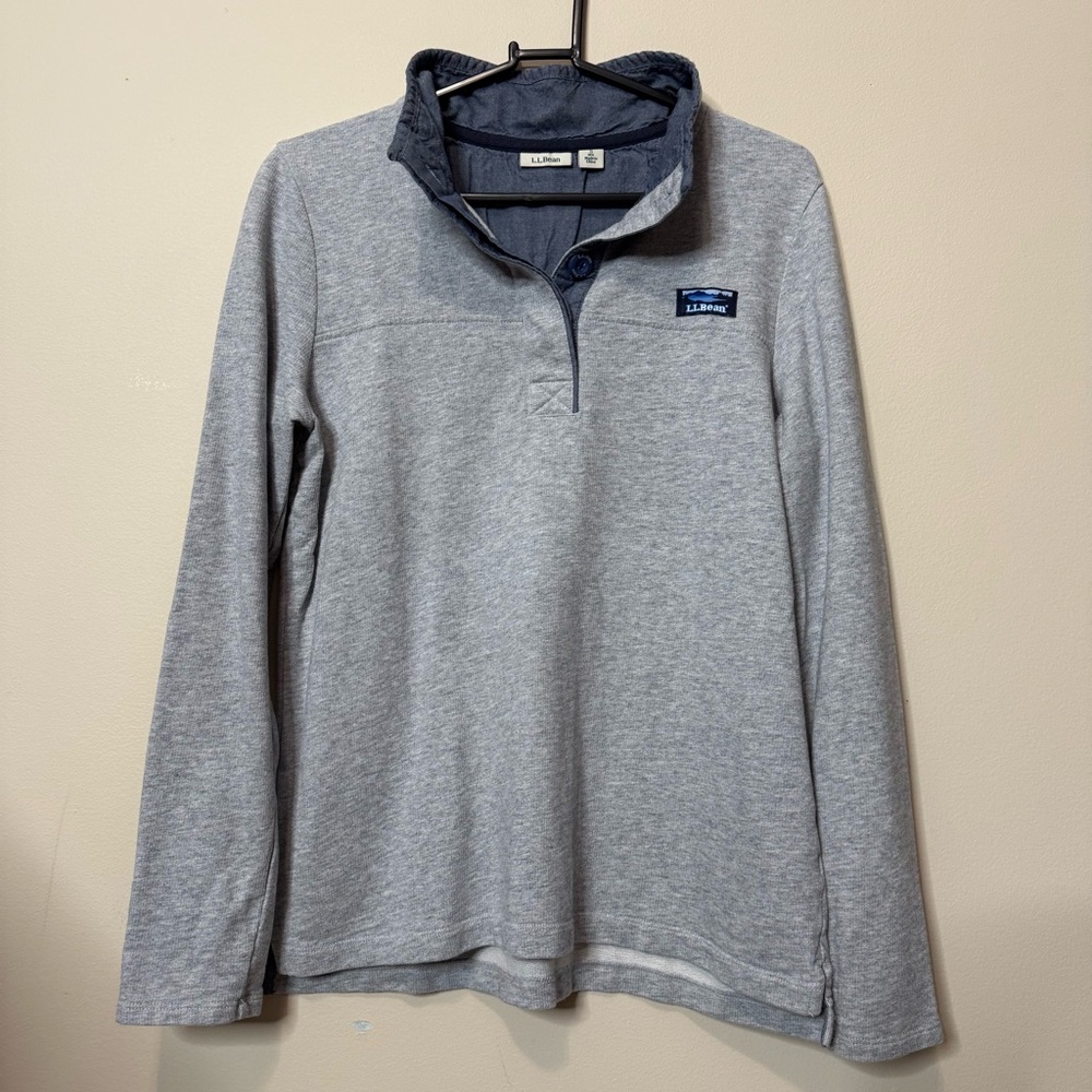 L.L. Bean Gray Pullover Rubgy Shirt